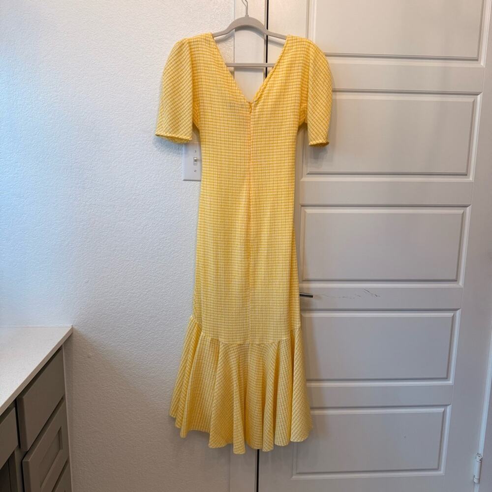 Staud Panier Dress Yellow Gingham - Picture 5 of 8